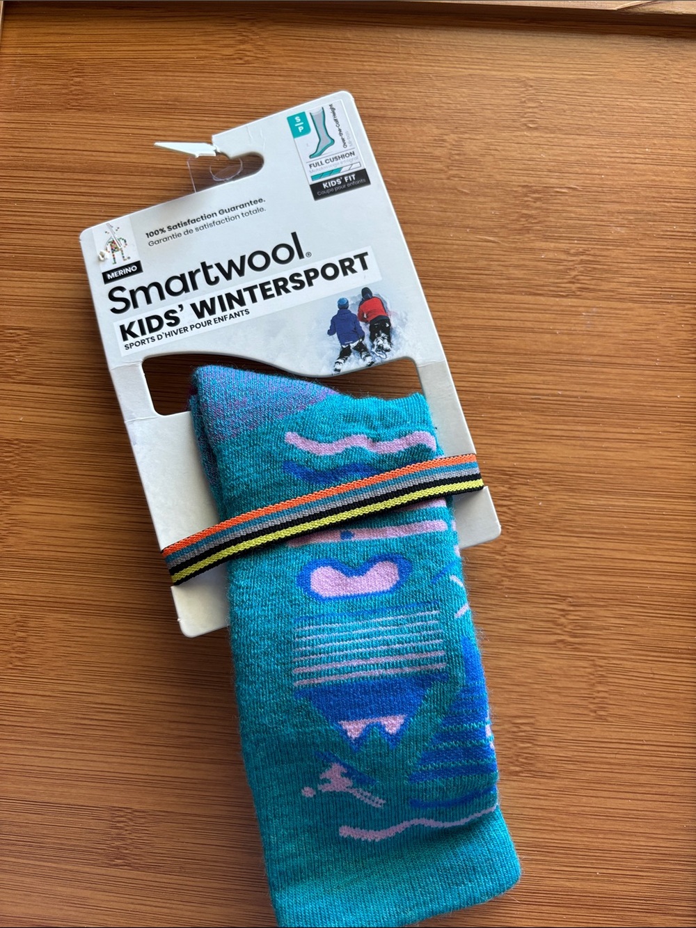 Smartwool Kids Wintersport Turquoise Multicolor Wool Socks